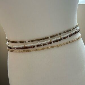 EARTH TONE Tie On Thread Waist Beads For Weight Loss, African Waist Beads